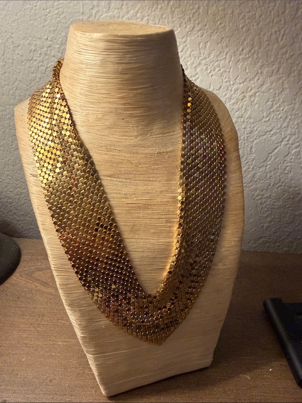 Gold Mesh Statement Necklace - Women Jewelry